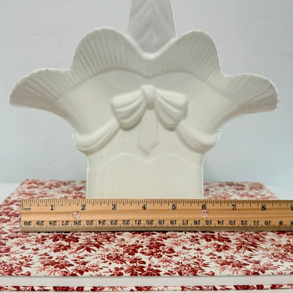 Vintage Hispania DAISA 1984 Spain Porcelain Basket Bow White Romantic Decor